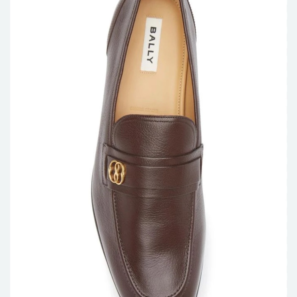 Bally Dark Brown Leather Slip-On Loafers
